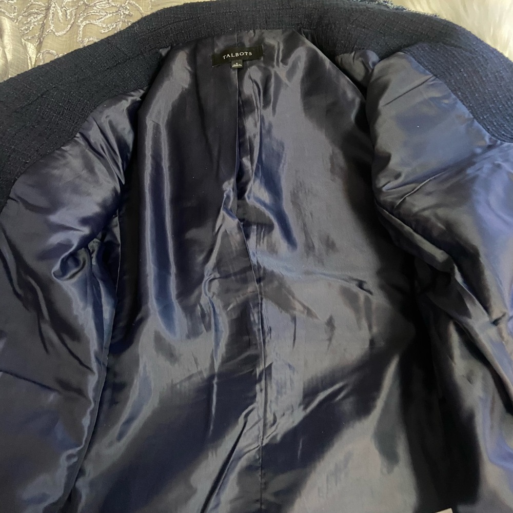 Talbot Sz 6 Navy Women’s Blazer with Gold Buttons - Picture 7 of 15